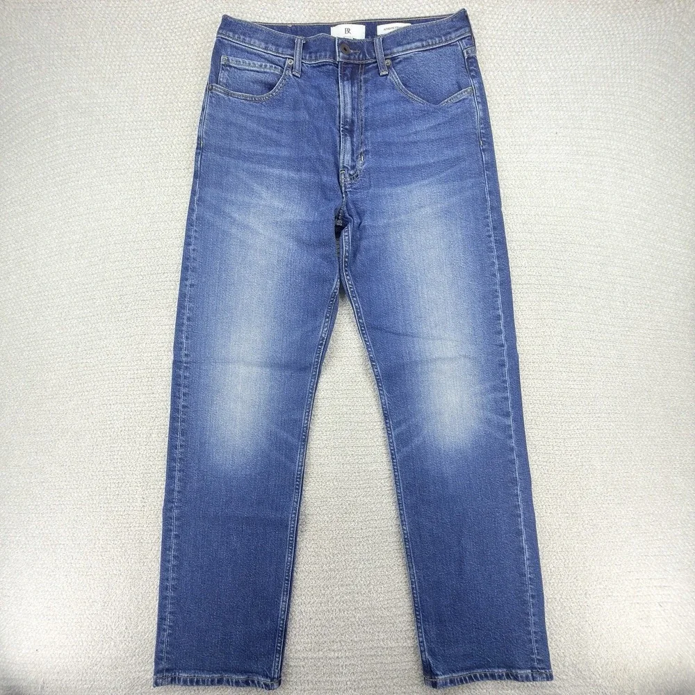 Banana Republic Authentic Straight Jeans Mens 32x32 Medium Wash Stretch Denim